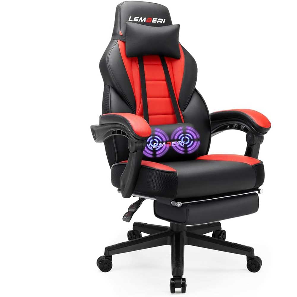 Lemberi Video Game Chairs With Footrest