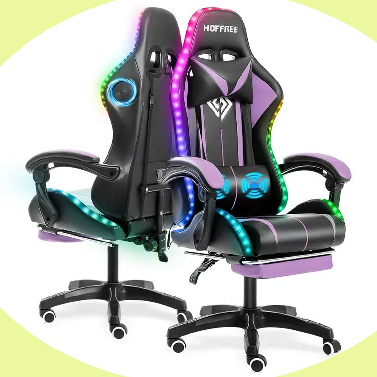 Gaming Chair With Speakers And Footrest